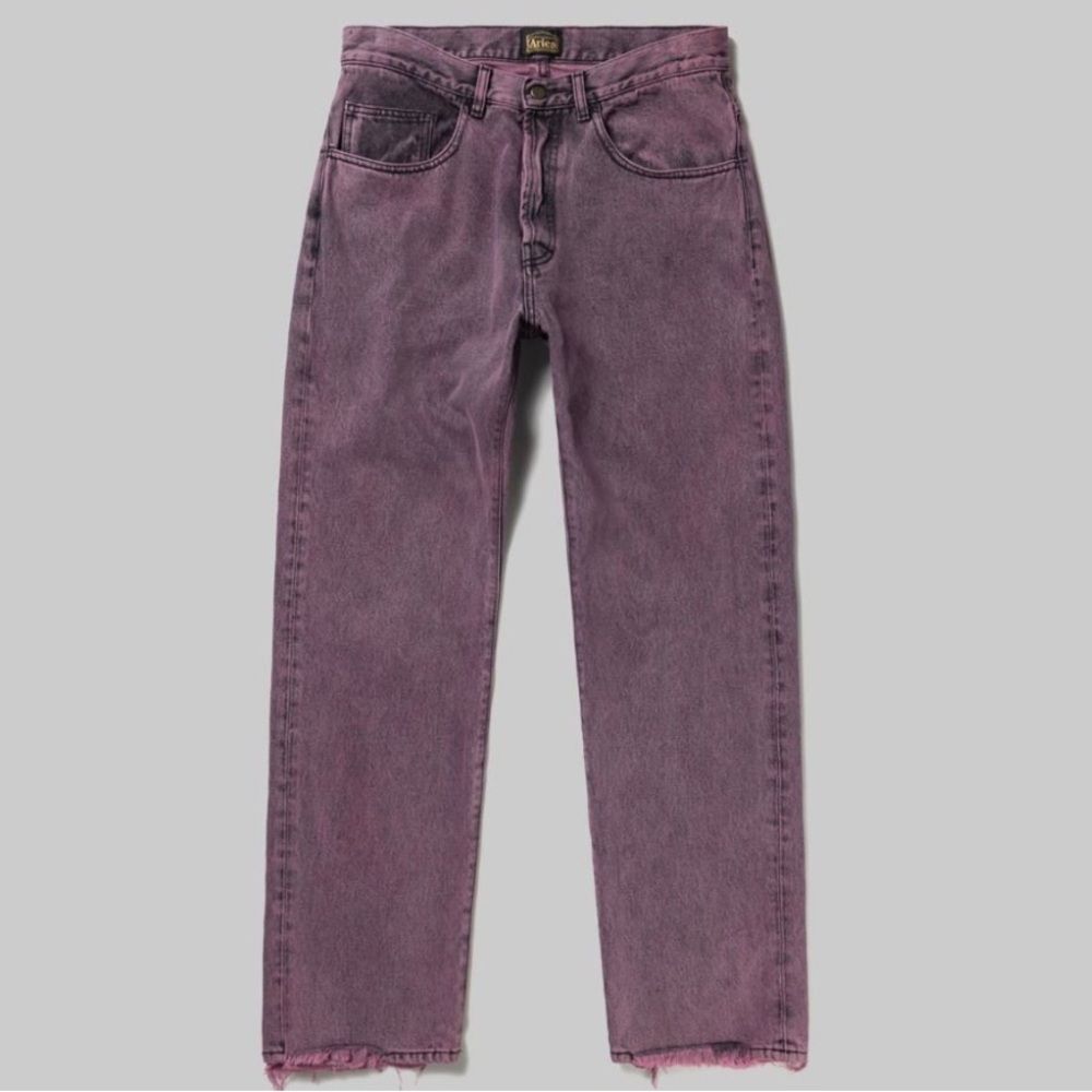 ARIES Acid Wash Batten Jeans, Rose-Pink, New, Size 32